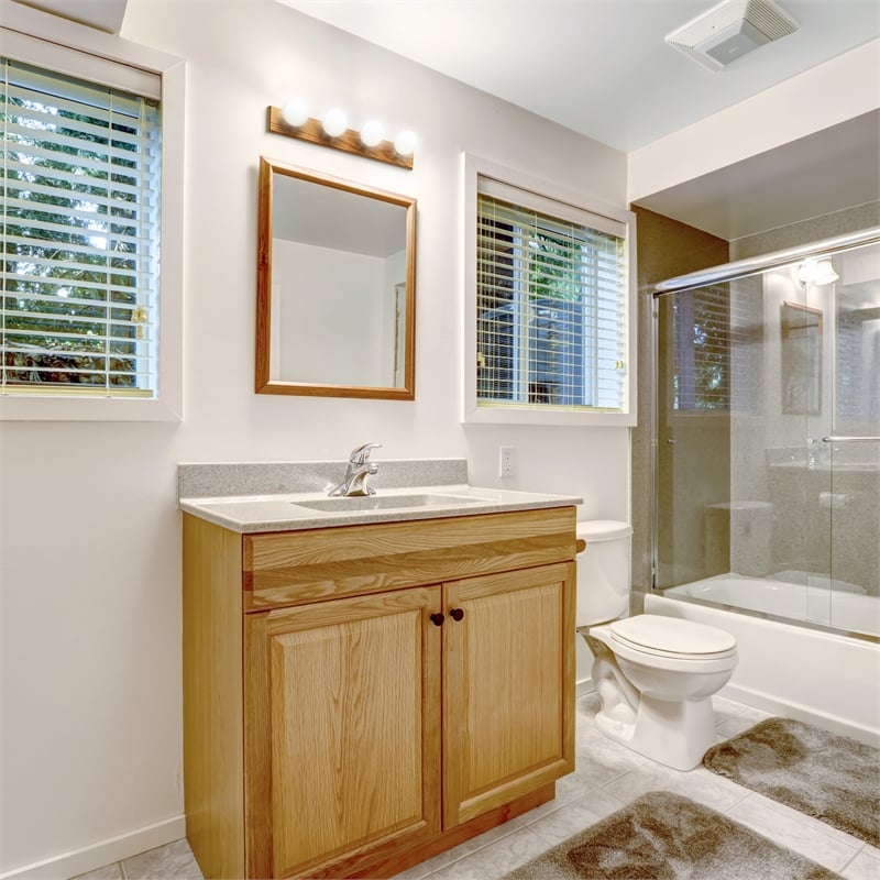 Design House Wood Vanity Light in Honey Oak 4 Light