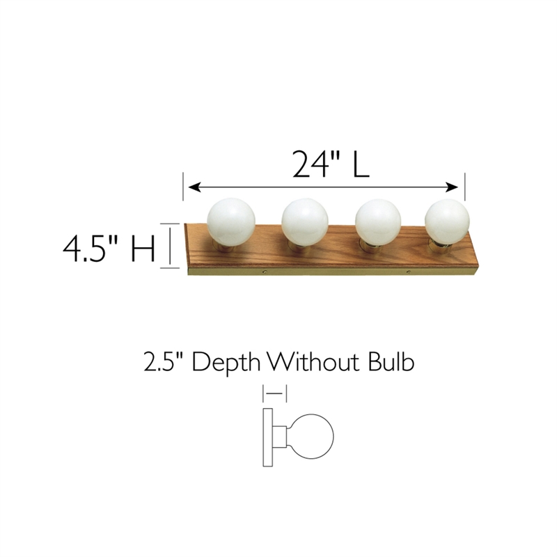 Design House Wood Vanity Light in Honey Oak 4 Light