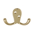 Design House Stainless Steel Double Hook in Polished Brass 10 Pack