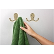 Design House Stainless Steel Double Hook in Polished Brass 10 Pack