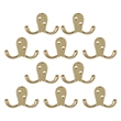 Design House Stainless Steel Double Hook in Polished Brass 10 Pack