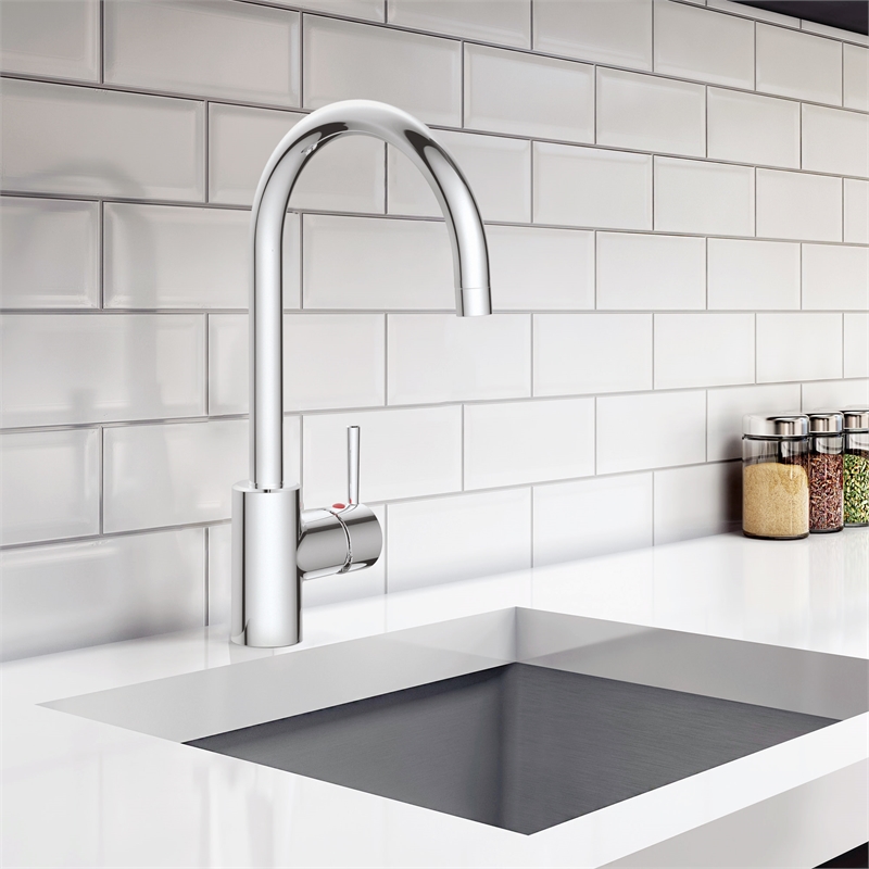 Design House Eastport II Single Metal Handle Kitchen Faucet in Polished Chrome