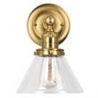 Design House Augustin Glass Wall Light in Satin Gold