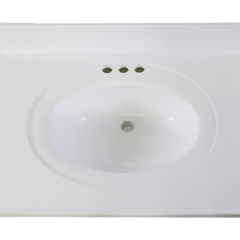 Concord Vanity with Solid White Cultured Marble Top  Fully Assembled  61-Inch