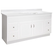 Concord Vanity with Solid White Cultured Marble Top  Fully Assembled  61-Inch