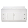 Concord Vanity with Solid White Cultured Marble Top  Fully Assembled  61-Inch