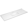 Camilla II Cultured Marble Single Bowl Vanity Top in White 61-Inch