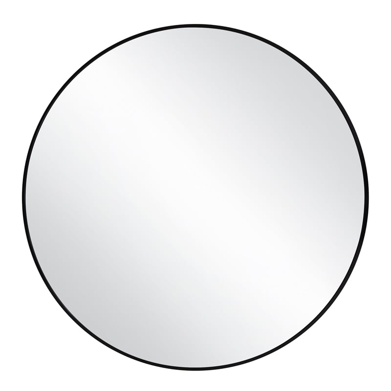 Design House Kenna Round Wall Mirror with Black Frame 28Inch 2Pack Glass Black
