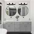 Design House Kenna Round Wall Mirror with Black Frame 28Inch 2Pack Glass Black