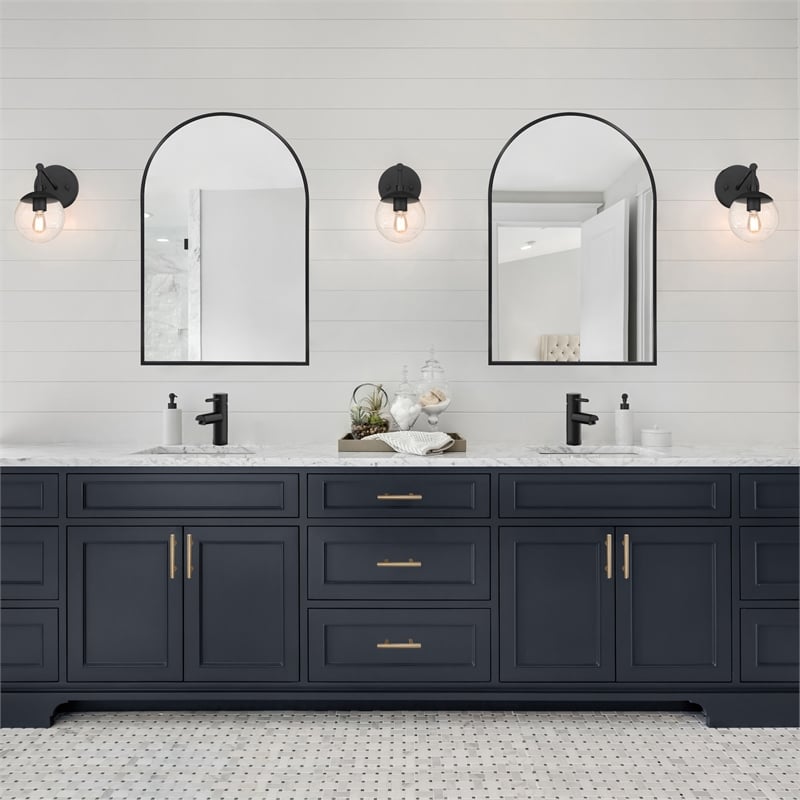 Maeve Arched Wall Mirror with Black Frame 36 in x 24 in 2-Pack