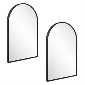 Maeve Arched Wall Mirror with Black Frame 36 in x 24 in 2-Pack