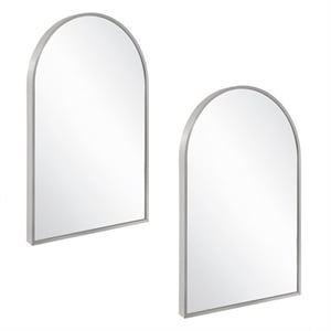 Maeve Arched Wall Mirror with Silver Frame 36 in x  24 in 2-Pack