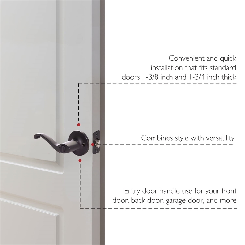 Design House Scroll Brass Keyed Entry Door Knob in Matte Black