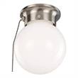 Design House Globe Stainless Steel Ceiling Light with Pull Chain in Satin Nickel