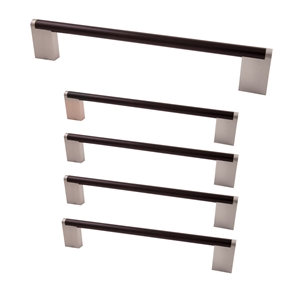Design House 5&quot 5-Pack Stainless Steel Stone Ridge Pull in Matte Black/Nickel