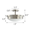 Design House Harris 2-Light Dual Mount Metal Ceiling Light in Satin Nickel