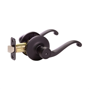 Design House Scroll Brass 2-Way Privacy Door Lever in Matte Black