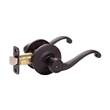 Design House Scroll Brass 2-Way Privacy Door Lever in Matte Black