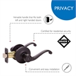Design House Scroll Brass 2-Way Privacy Door Lever in Matte Black