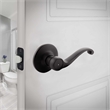 Design House Scroll Brass 2-Way Privacy Door Lever in Matte Black
