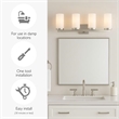 Design House Desta 4-Light Transitional Glass Vanity Bar in Satin Nickel