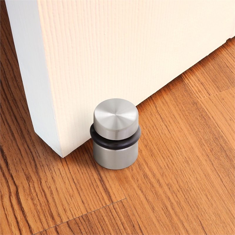 Design House 2-Pack Brass Modern Cylindrical Door Stop in Satin Nickel