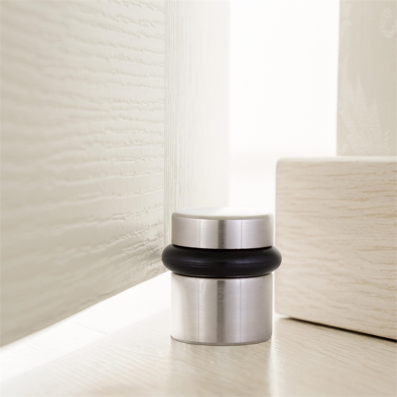 Design House 2-Pack Brass Modern Cylindrical Door Stop in Satin Nickel