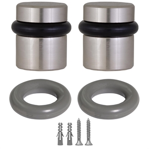 Design House 2-Pack Brass Modern Cylindrical Door Stop in Satin Nickel