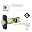 Design House Metal 2-Way Passage Door Latch with Round Corner in Matte Black
