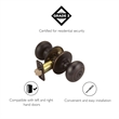 Design House Cambridge Traditional Brass Keyed Entry Door Knob in Bronze