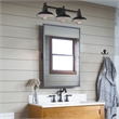 Design House Augustin 3-Light Glass Vanity Light in Matte Black