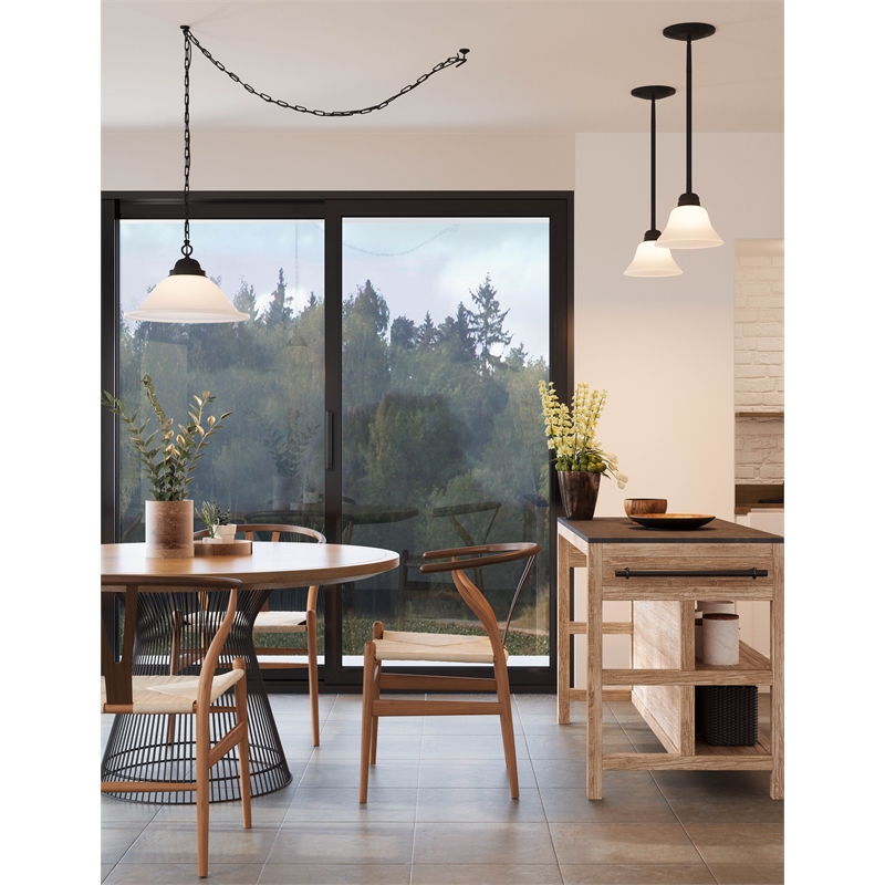 Design House Millbridge 1-Light Stainless Steel Pendant in Oil Rubbed Bronze