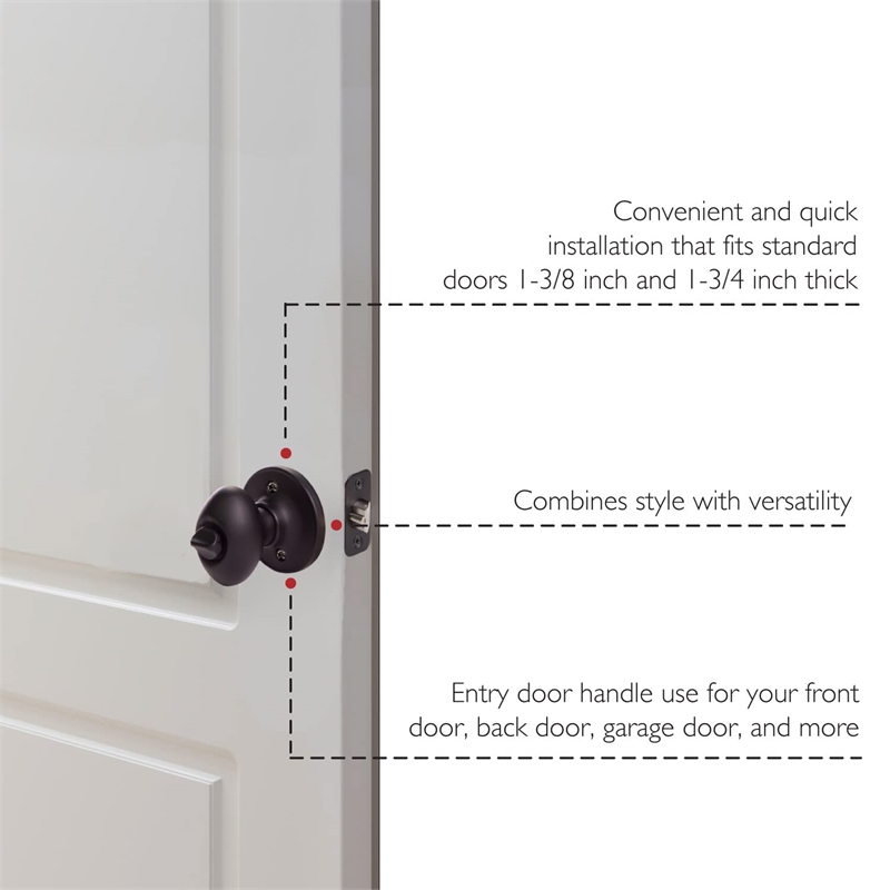 Design House Egg Traditional Brass Keyed Entry Door Knob in Matte Black