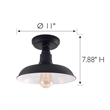 Design House Kimball 1-Light Stainless Steel Ceiling Light in Matte Black