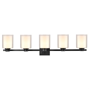 Design House Oslo 5-Light Fixture Stainless Steel Vanity Light in Matte Black