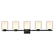 Design House Oslo 5-Light Fixture Stainless Steel Vanity Light in Matte Black