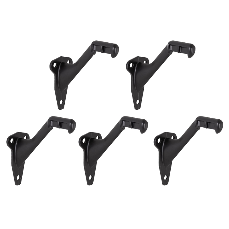 Design House 5-Pack Metal Jumbo Hand Rail Bracket in Matte Black