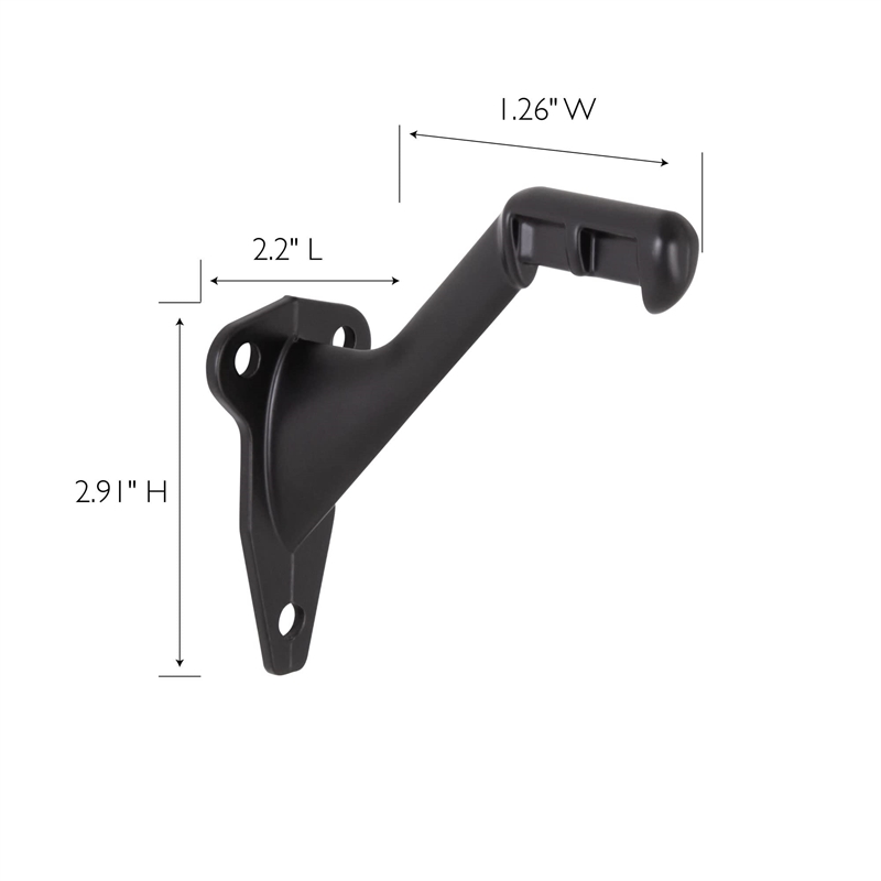 Design House 5-Pack Metal Jumbo Hand Rail Bracket in Matte Black