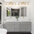 Design House Gracelyn 4-Light Glass Vanity Light in Satin Gold