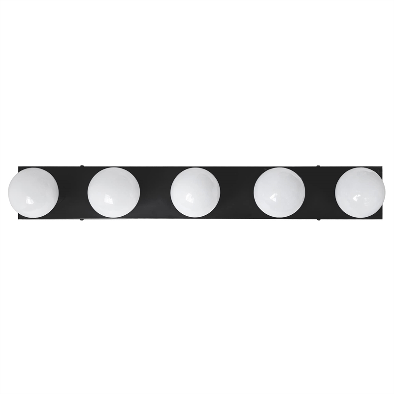 Design House 5-Light Modern Metal Vanity Light in Matte Black