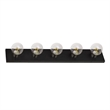 Design House 5-Light Modern Metal Vanity Light in Matte Black