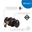 Design House Egg Traditional Brass Privacy Door Knob in Matte Black