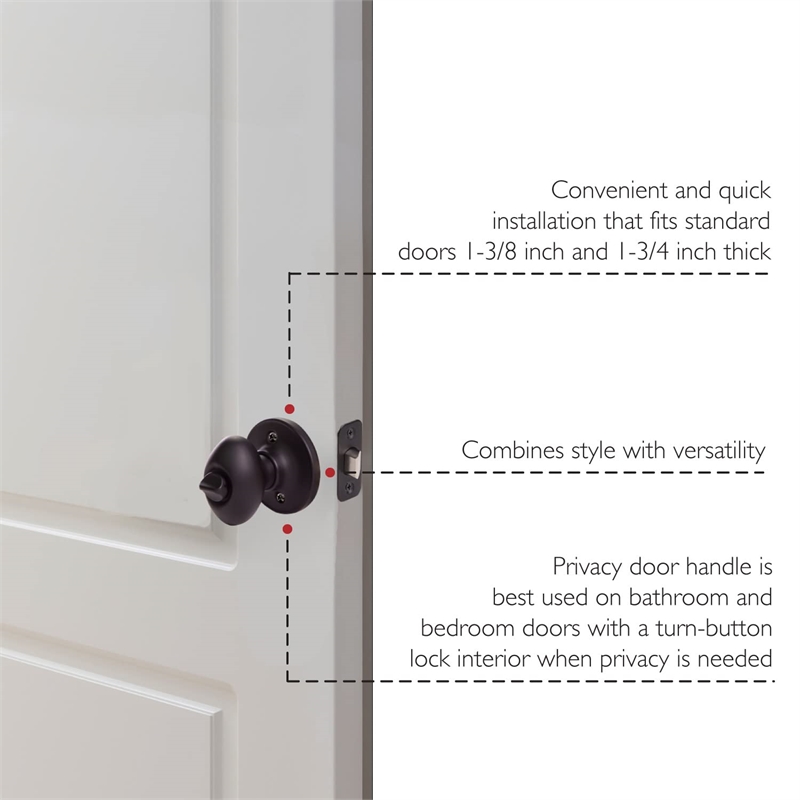 Design House Egg Traditional Brass Privacy Door Knob in Matte Black
