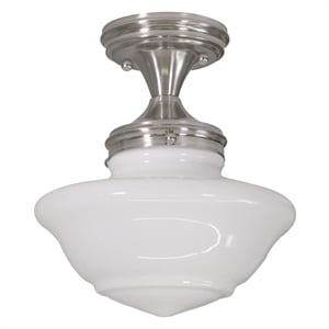 Design House Schoolhouse Stainless Steel Ceiling Light in Satin Nickel