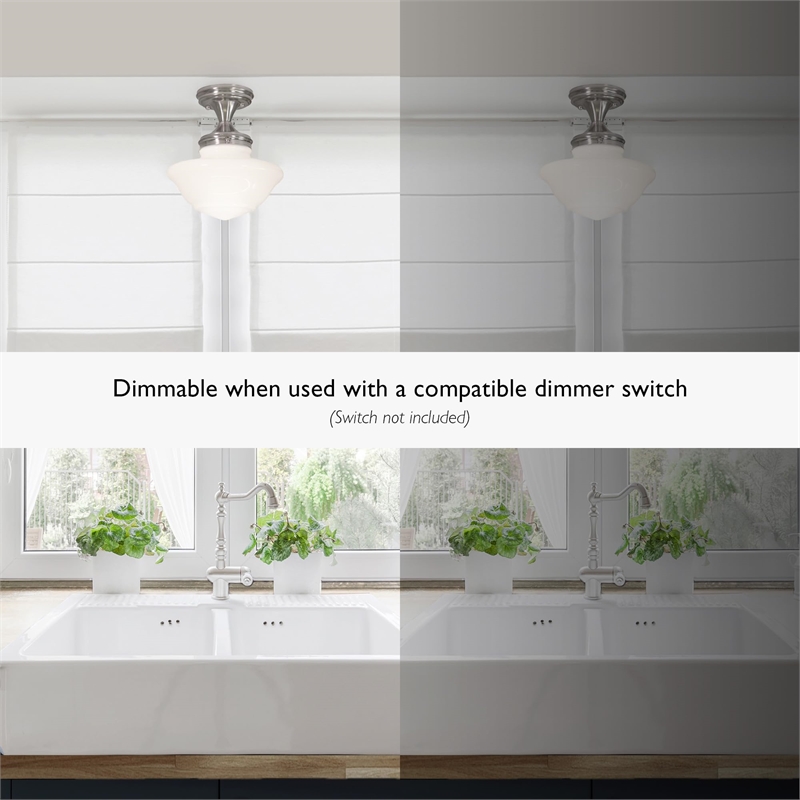 Design House Schoolhouse Stainless Steel Ceiling Light in Satin Nickel