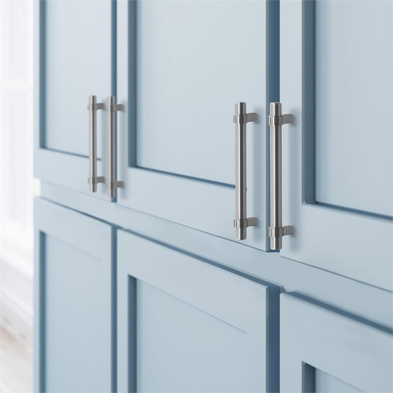 Design House Emery 5-Pack Stainless Steel Center to Center Cabinet Pull - Nickel