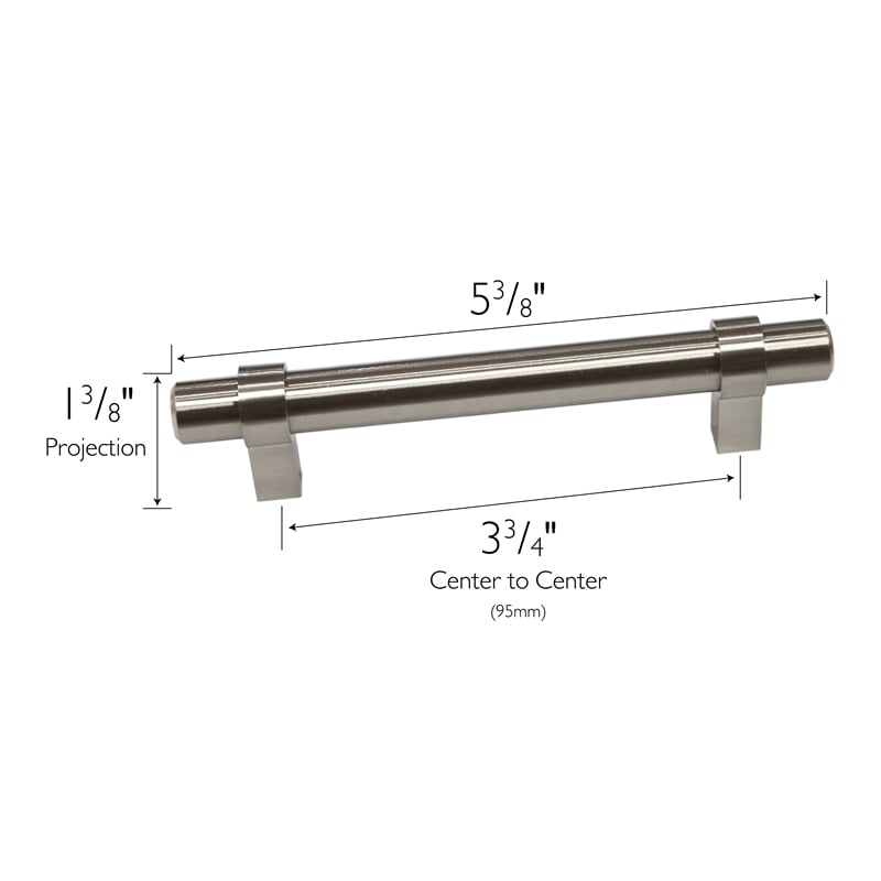 Design House Emery 5-Pack Stainless Steel Center to Center Cabinet Pull - Nickel