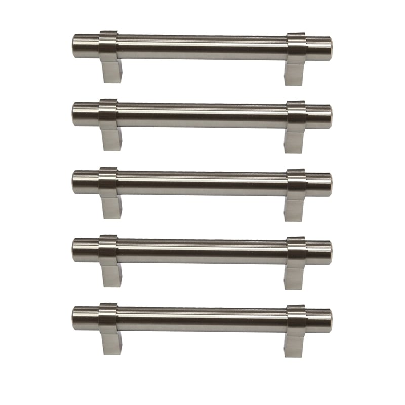 Design House Emery 5-Pack Stainless Steel Center to Center Cabinet Pull - Nickel