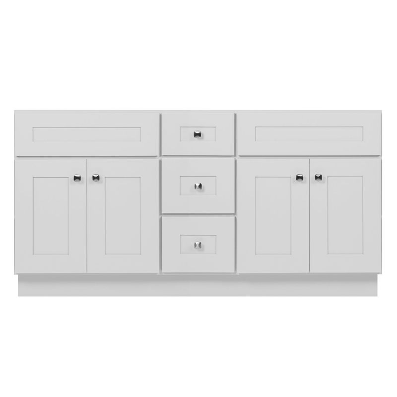 Brookings Wood Vanity w/o Top Sherwin Williams in White Fully Assembled 60