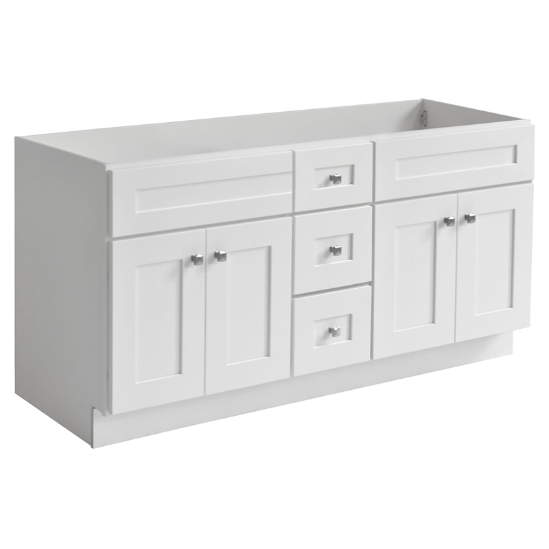 Brookings Wood Vanity w/o Top Sherwin Williams in White Fully Assembled 60